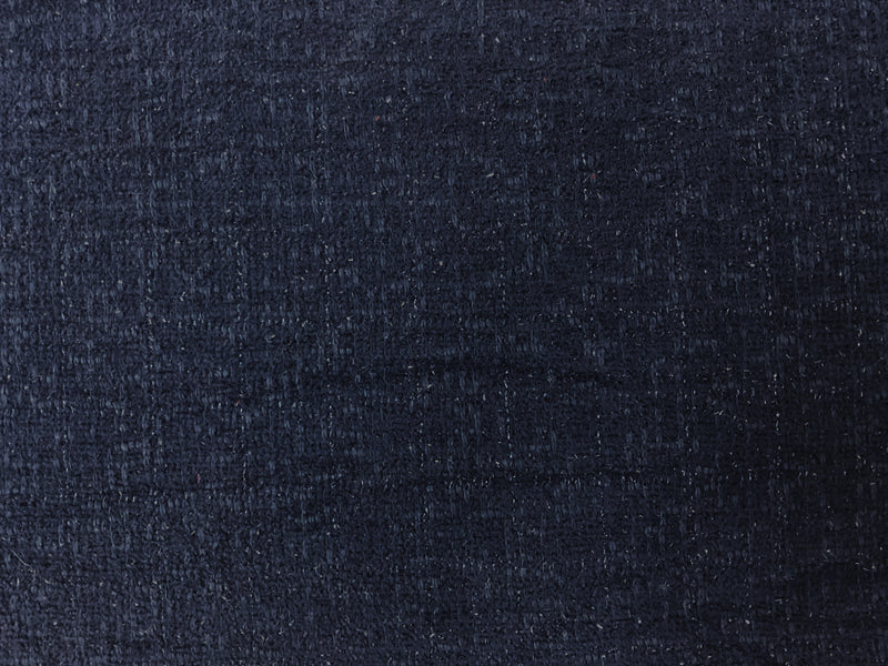 Deep Navy-Sparkle Poly Cotton Texture Boucle Novelty Knit Fabric