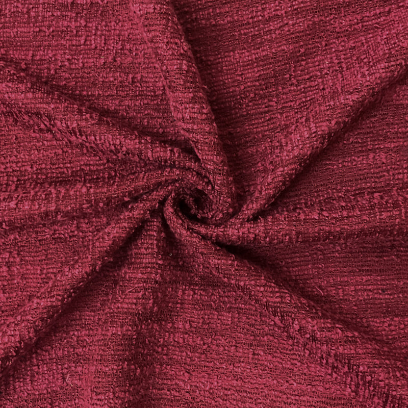 Red Poly Texture Boucle Novelty Knit Fabric