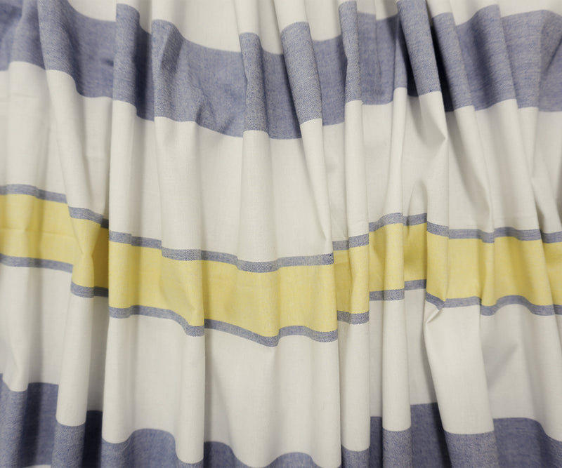 Blue-Yellow-White Famous Maker Cotton Stripe Oxford Woven Fabric
