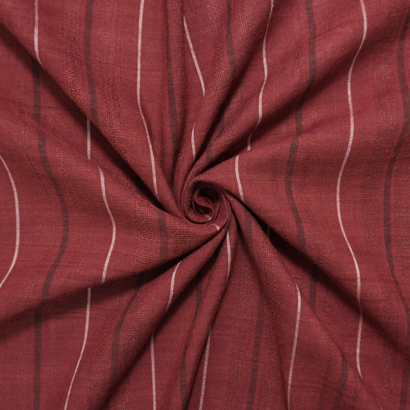 Red-Multi Famous Maker Rayon Stripe Dobby Woven Fabric