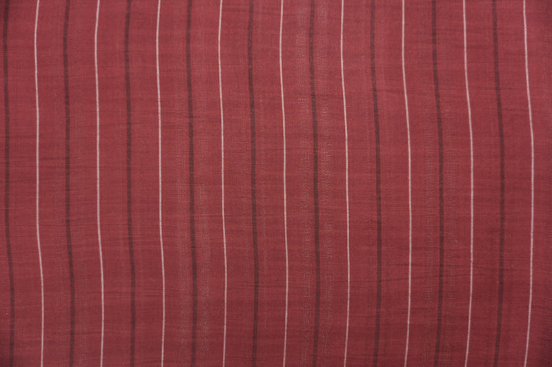 Red-Multi Famous Maker Rayon Stripe Dobby Woven Fabric