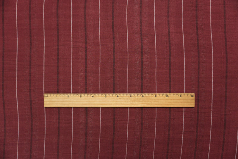 Red-Multi Famous Maker Rayon Stripe Dobby Woven Fabric