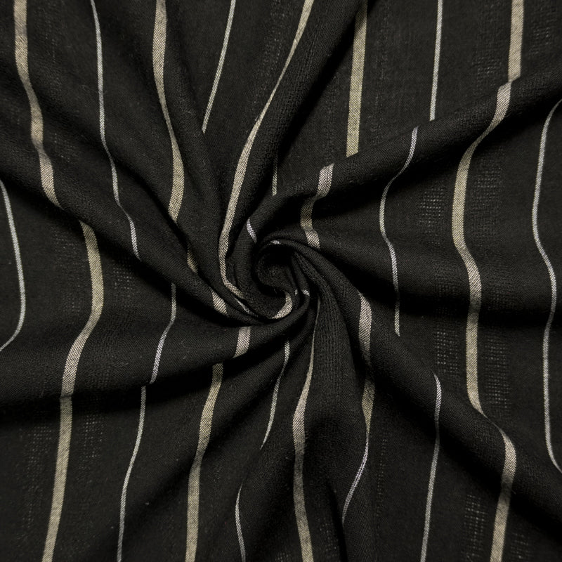 Black-White Famous Maker Rayon Stripe Dobby Woven Fabric