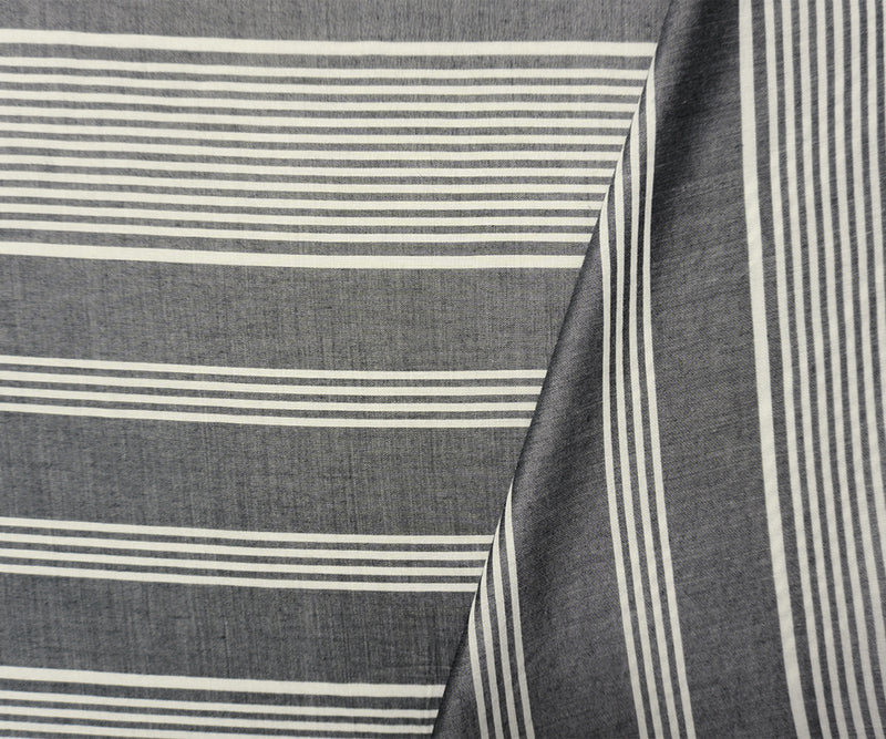 Black-White Famous Maker Rayon Stripe Woven Fabric