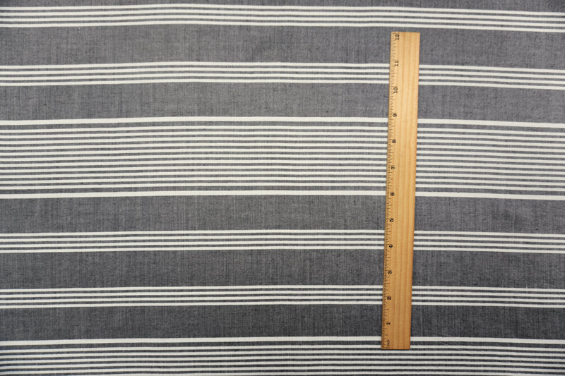 Black-White Famous Maker Rayon Stripe Woven Fabric