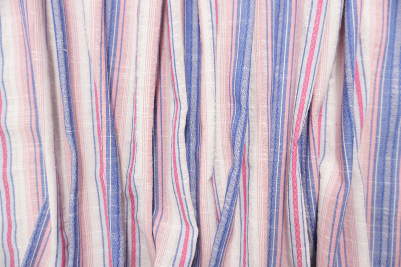 Blue Famous Maker Cotton Stripe Dobby Woven Fabric