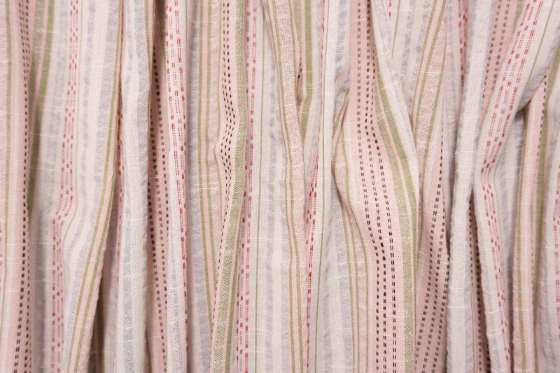 Pink-Multi Famous Maker Poly Blend Stripe Dobby Woven Fabric