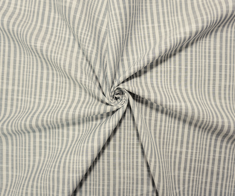 Gray Famous Maker Cotton Stripe Woven Fabric