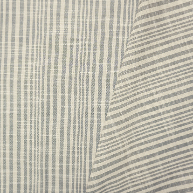 Gray Famous Maker Cotton Stripe Woven Fabric