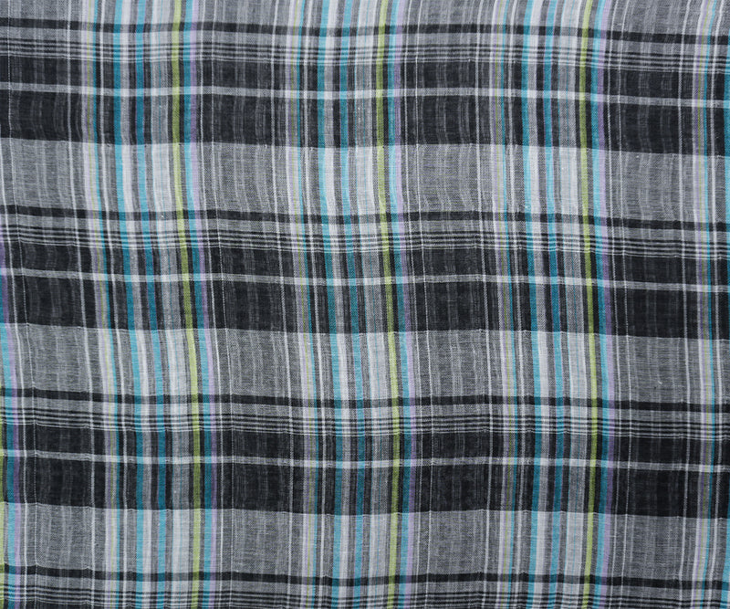 Black-White-Multi Famous Maker Cotton Plaid Stripe Double Gauze Fabric