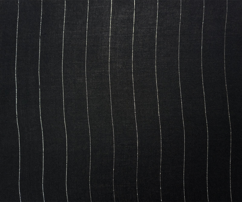 Black Famous Maker Rayon Lurex Stripe Twill Woven Fabric