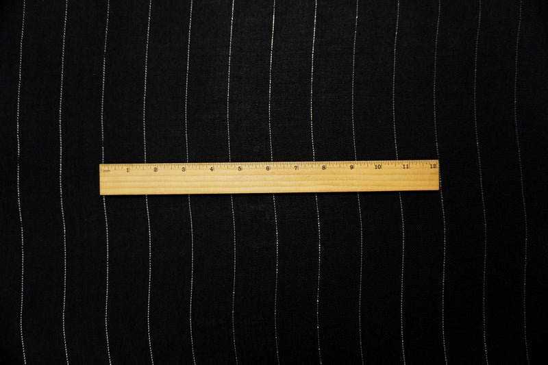 Black Famous Maker Rayon Lurex Stripe Twill Woven Fabric