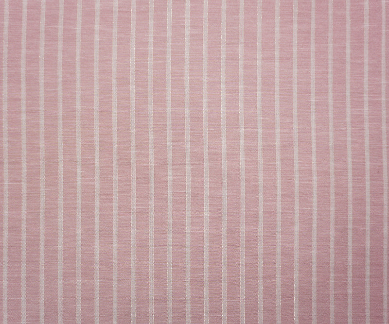 Pink-White-Silver Famous Maker Poly Lurex Stripe Woven Fabric