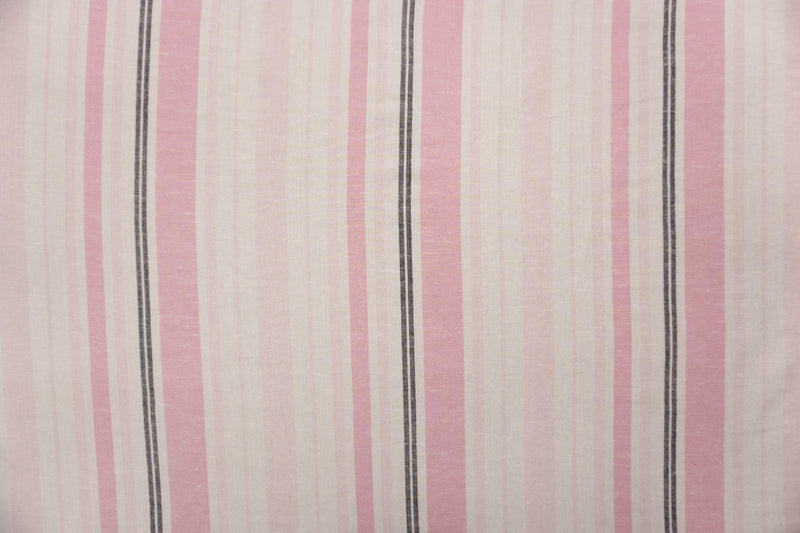 Pink-White Famous Maker Rayon-Linen Stripe Woven Fabric