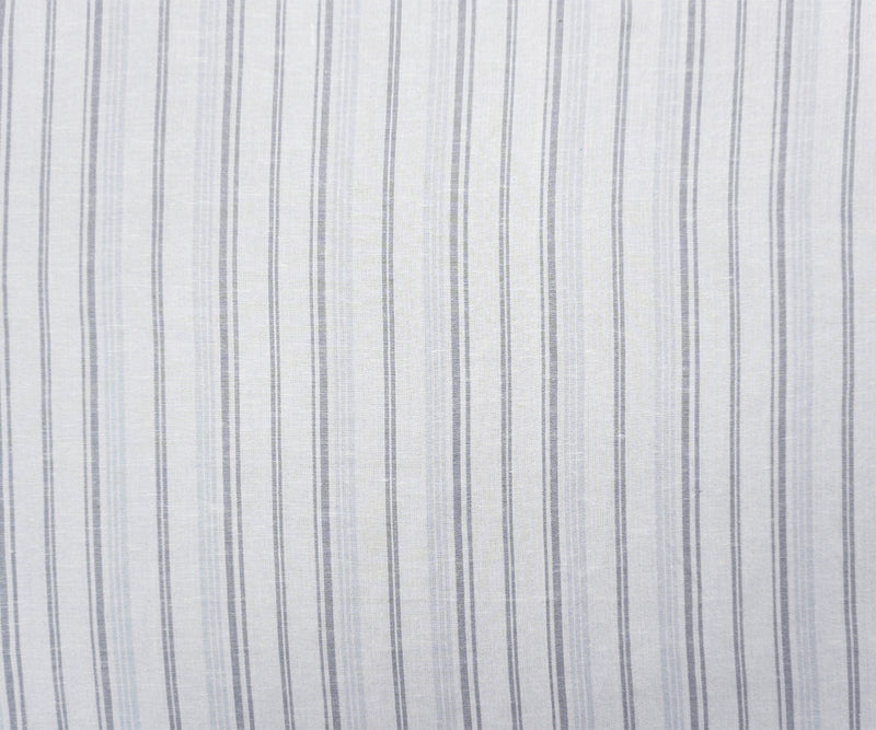 White-Gray-Blue Famous Maker Rayon Linen Stripe Woven Fabric