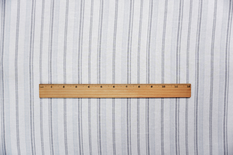 White-Gray-Blue Famous Maker Rayon Linen Stripe Woven Fabric