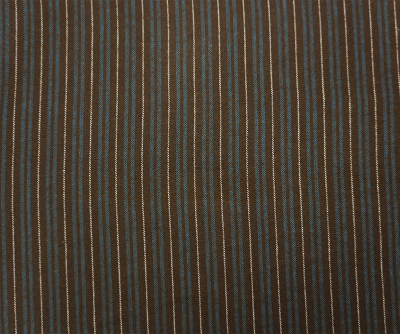 Brown Famous Maker Cotton Stripe Twill Flannel Woven Fabric
