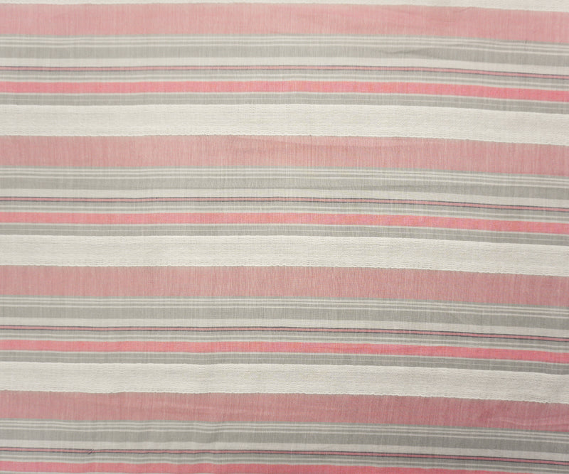 Pink-White Famous Maker Cotton Stripe Woven Fabric