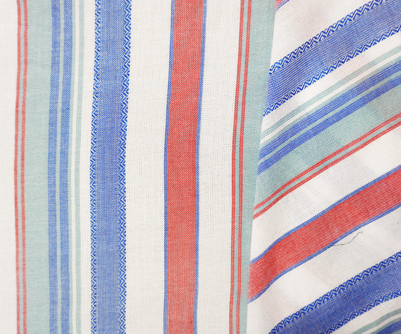 Red-Blue-White Famous Maker Rayon Stripe Dobby Woven Fabric
