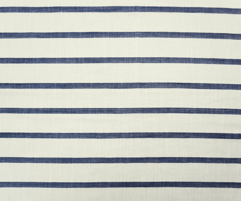 Blue-White Famous Maker Cotton Stripe Twill Slub Woven Fabric