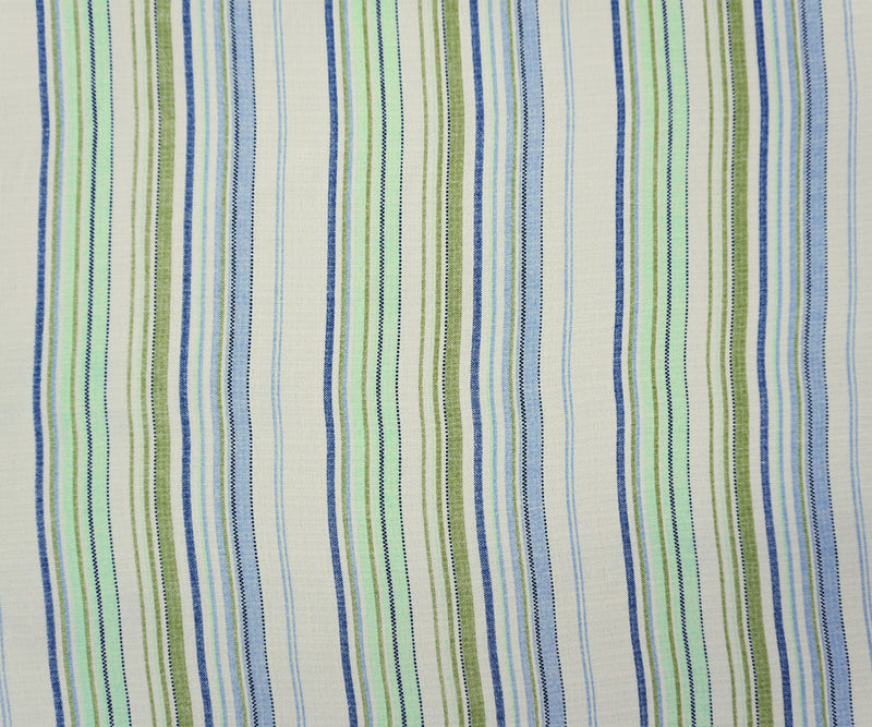 Blue Famous Maker Poly Stripe Slub Woven Fabric