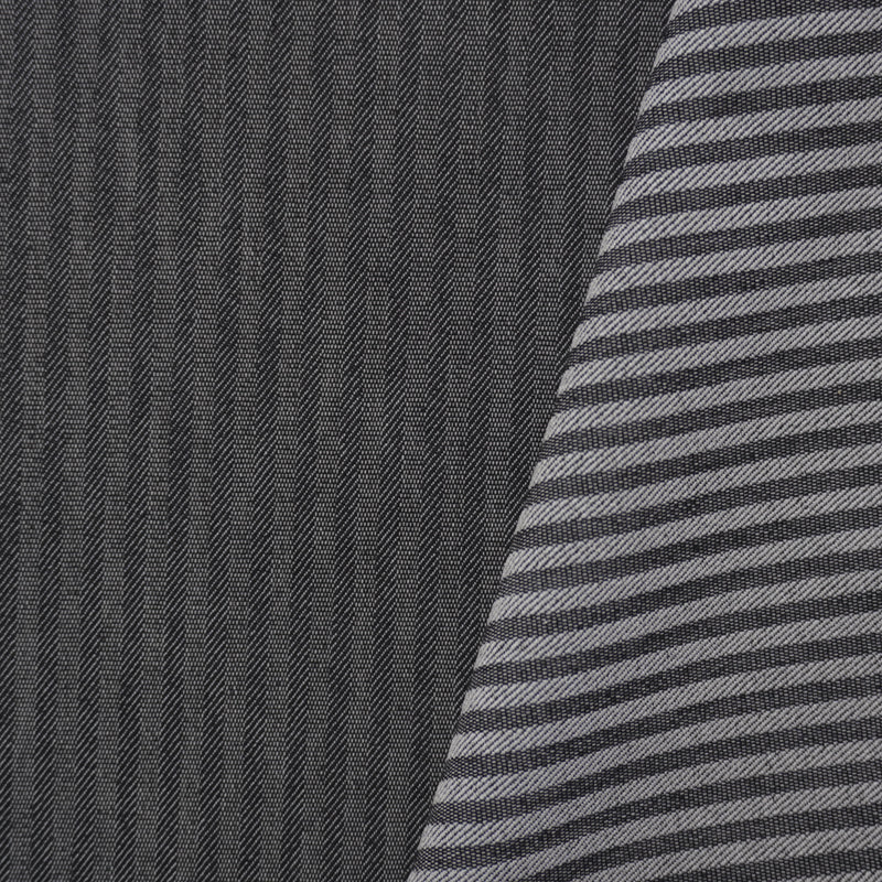 Deep Navy Famous Maker Cotton Poly Spandex Stripe Twill Fabric
