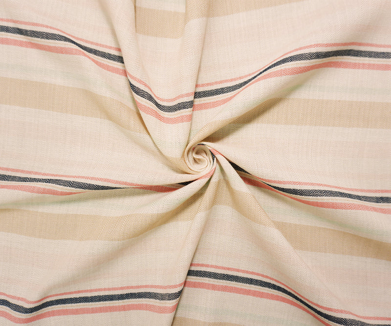 Off-White Famous Maker Poly Cotton Stripe Dobby Woven Fabric