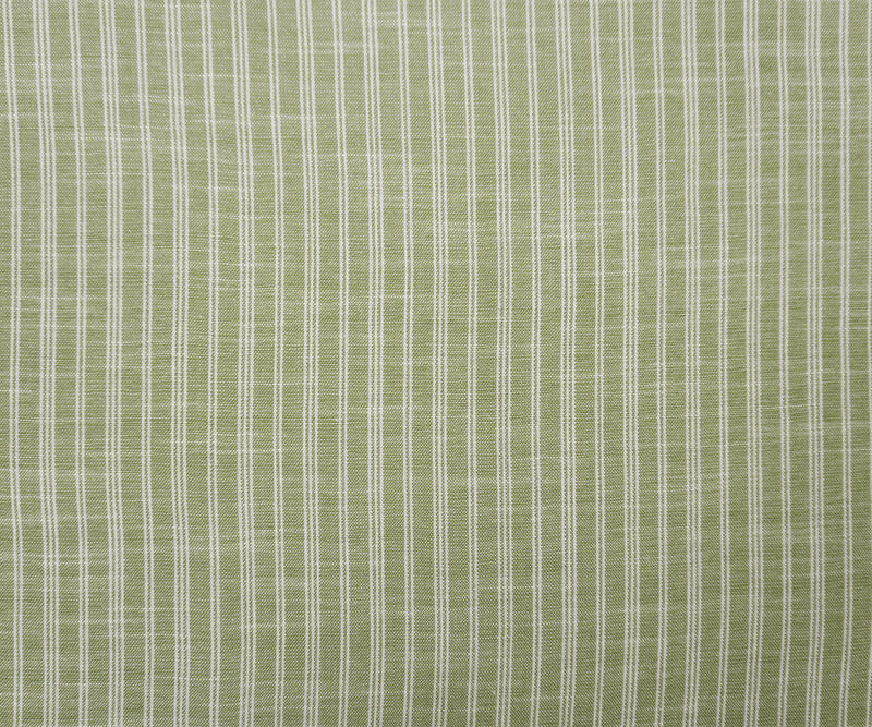 Green-White Famous Maker Cotton Stripe Woven Fabric