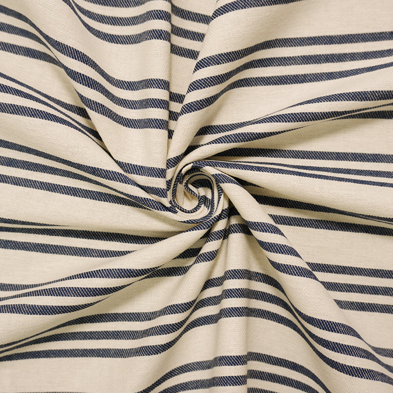 Blue Famous Maker Cotton Stripe Twill Woven Fabric