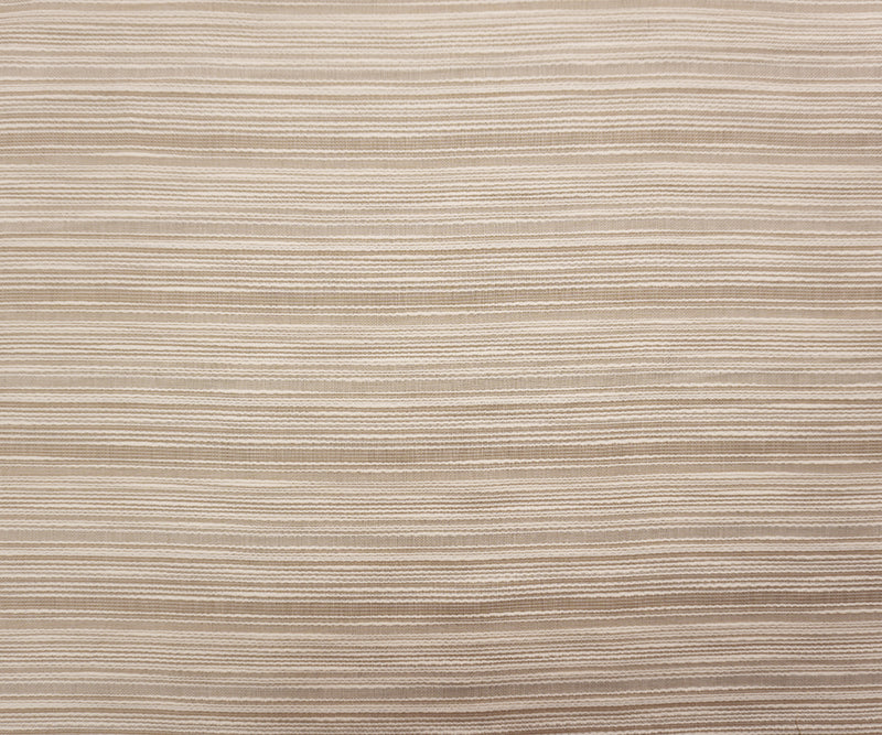 Beige-White Famous Maker Cotton Stripe Slub Woven Fabric
