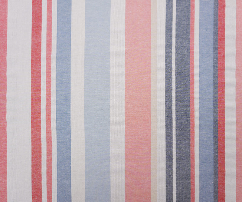 Red-Blue-White Famous Maker Cotton Stripe Woven Fabric