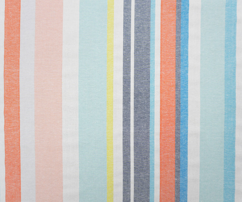 Blue-White-Red-Multi Famous Maker Cotton Stripe Woven Fabric