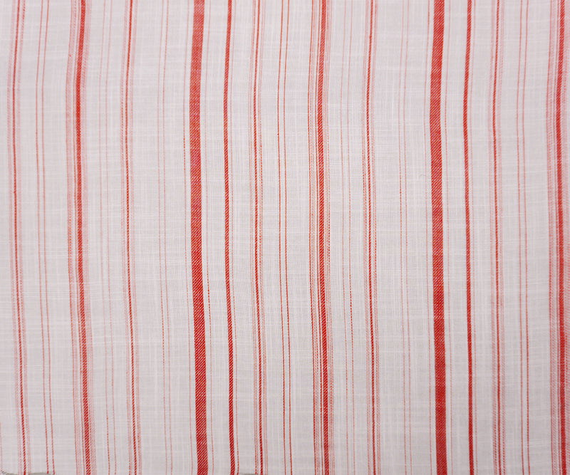 Red-White Famous Maker Rayon Stripe Woven Fabric