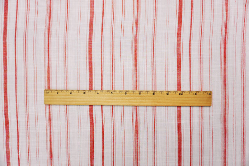 Red-White Famous Maker Rayon Stripe Woven Fabric
