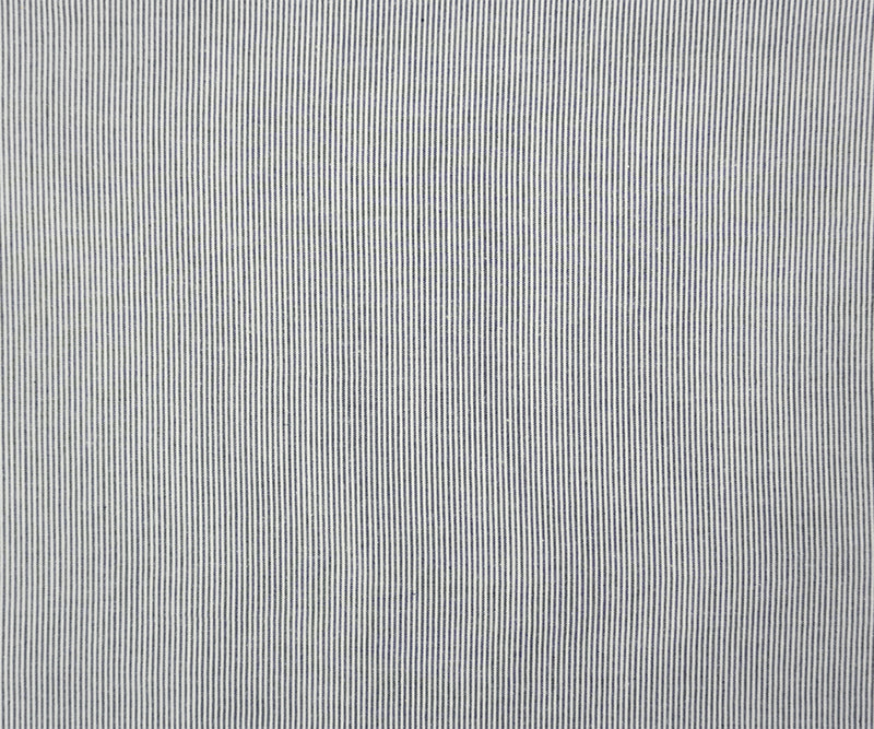 Navy-White Famous Maker Cotton Stripe Stretch Woven Fabric