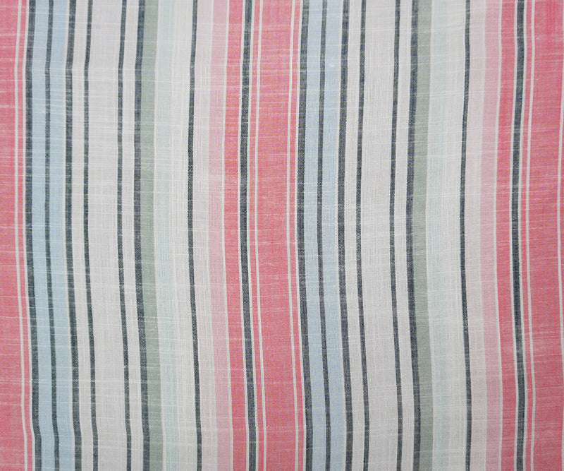 Red-Blue-White Famous Maker Cotton Stripe Slub Woven Fabric