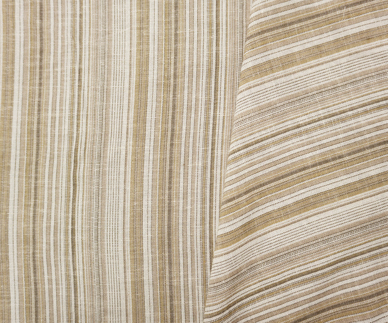 Brown Famous Maker Cotton Stripe Slub Woven Fabric
