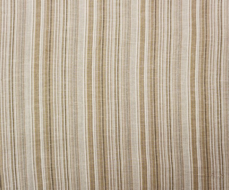 Brown Famous Maker Cotton Stripe Slub Woven Fabric