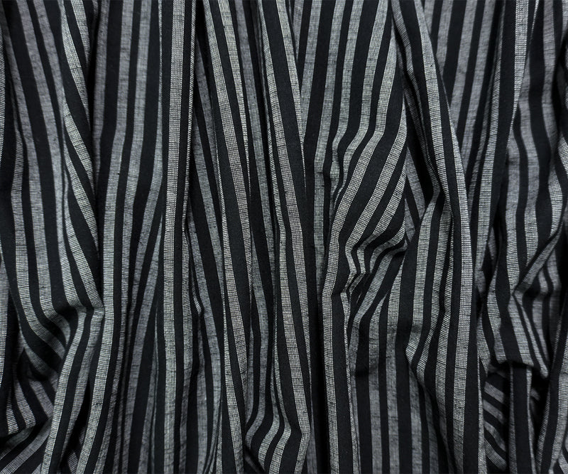 Black-White Famous Maker Rayon Blend Stripe Woven Fabric