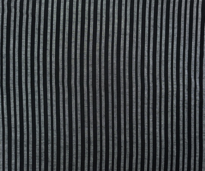 Black-White Famous Maker Rayon Blend Stripe Woven Fabric