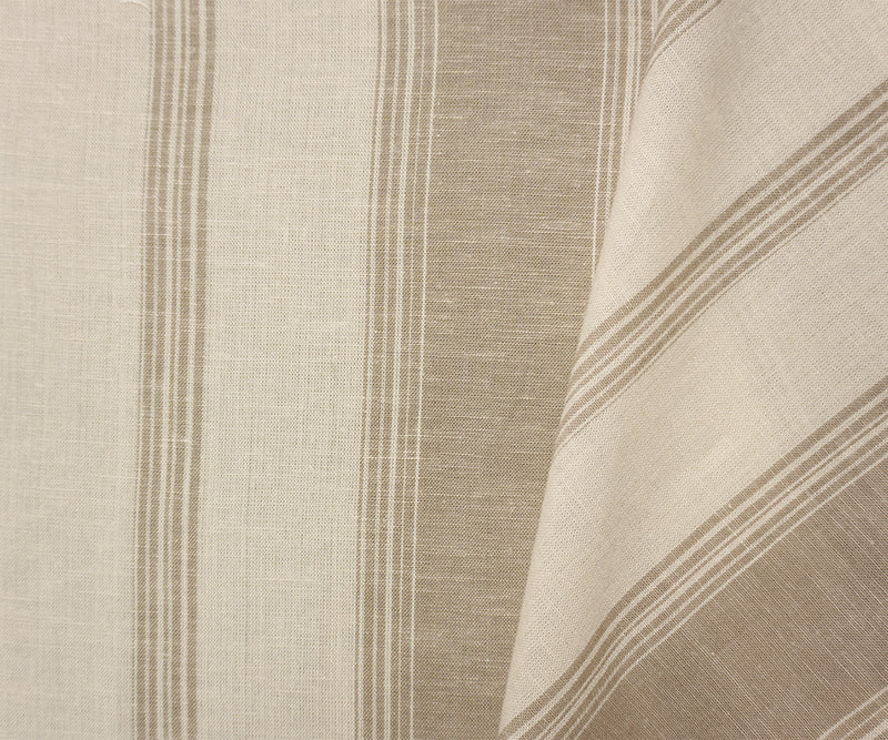 Taupe-White Famous Maker Rayon Blend Stripe Woven Fabric
