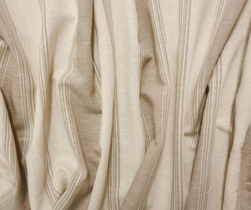 Taupe-White Famous Maker Rayon Blend Stripe Woven Fabric