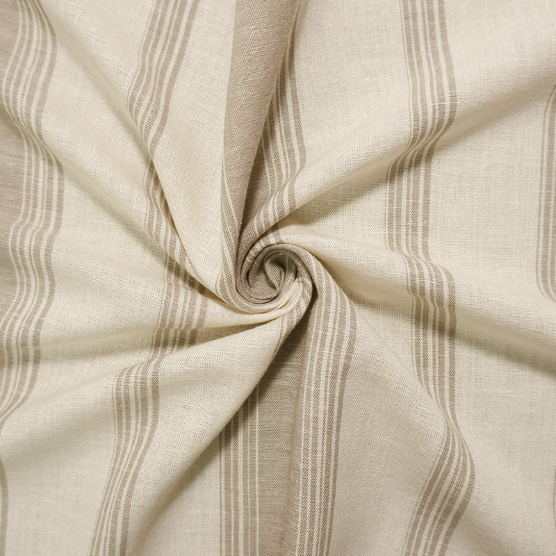Taupe-White Famous Maker Rayon Blend Stripe Woven Fabric