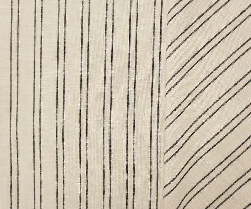 Off-White-Black Famous Maker Rayon Blend Stripe Woven Fabric