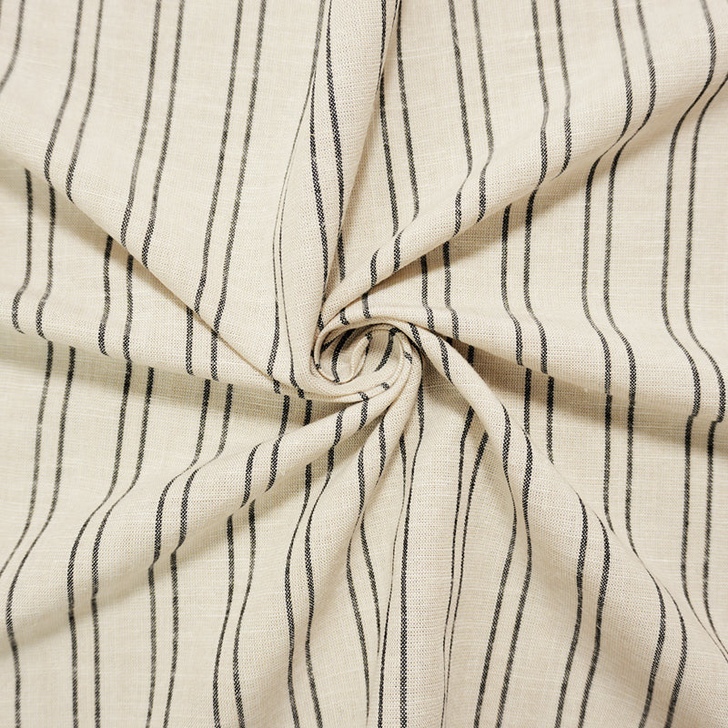 Off-White-Black Famous Maker Rayon Blend Stripe Woven Fabric