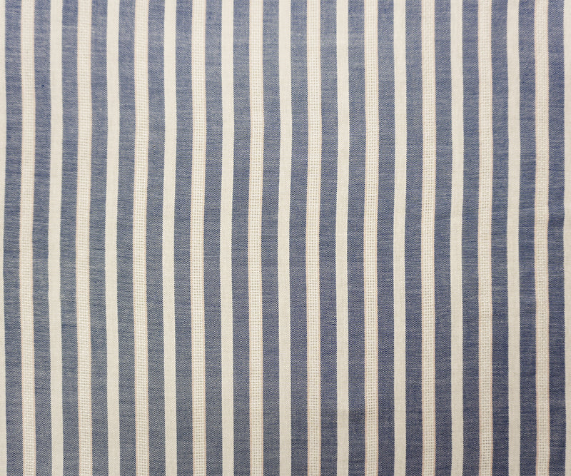 Blue-White Famous Maker Cotton Rayon Stripe Dobby Woven Fabric
