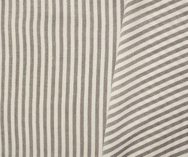 Gray-White Famous Maker Rayon Stripe Crepon Woven Fabric