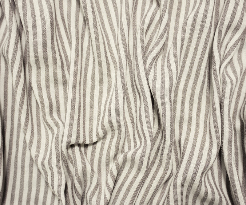Gray-White Famous Maker Rayon Stripe Crepon Woven Fabric