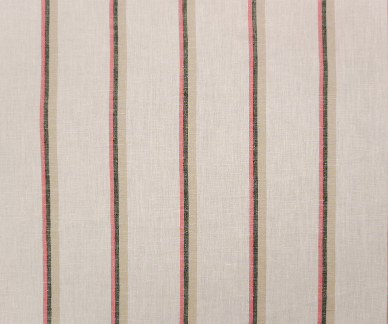 White-Taupe Famous Maker Cotton Linen Stripe Slub Woven Fabric