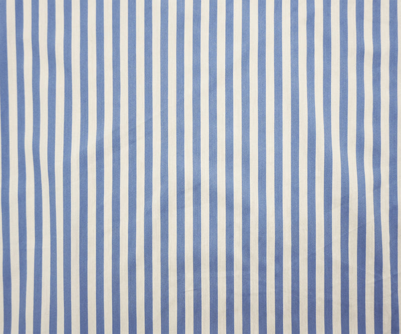Blue-White Famous Maker Cotton Nylon Stretch Stripe Woven Fabric